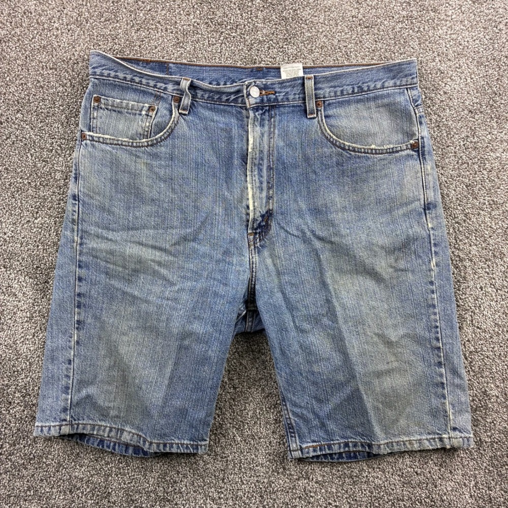 Vintage Levi's 505 Denim Shorts Mens 36 Light Wash Regular Fit Jorts Baggy